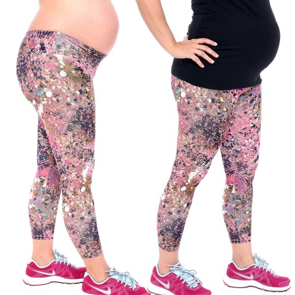 Activewear Printed Maternity Leggings Capris Supplex XS-S-M-L Made in Brazil - Picture 2 of 8